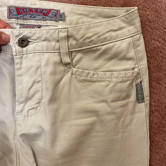 Vintage Silver Jeans Flare Leg Low Rise Khakis EUC - Picture 3 of 12